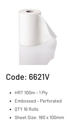 ROSCHE "CLASSIC" HRT 1 PLY 100M - 16 ROLLS/CTN