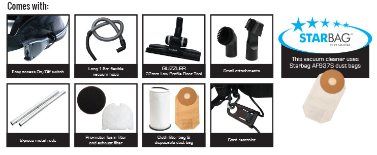 CLEANSTAR - CLEANSTAR 1200 WATT BACKPACK VACUUM CLEANER