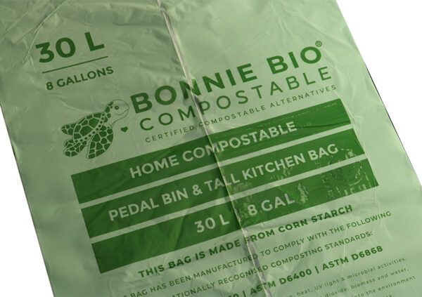 CLEANSTAR - BONNIE BIO 30L COMPOSTABLE BIN &amp; RUBBISH BAGS – ROLL OF 15