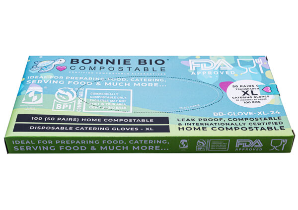 CLEANSTAR - XL SIZE COMPOSTABLE DISPOSABLE GLOVES – 100 GLOVES PER BOX (24 BOXES) 1200 PAIRS