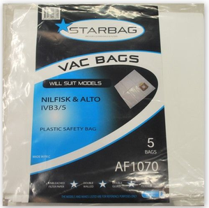 [AF1070] CLEANSTAR - NILFISK &amp; ALTO IVB 3 AND IVB 5 PLASTIC FILTER BAGS