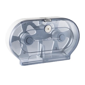 [BIOD595] DOUBLE JUMBO TOILET TISSUE DISPENSER WITH UNIVERSAL KEY BIOD595 (TRANSPARENT)