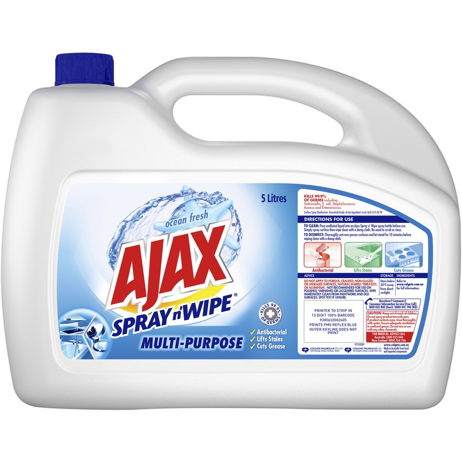 AJAX - SPRAY N' WIPE MULTI-PURPOSE CLEANER REFILL VALUE PACK 5L - OCEAN FRESH