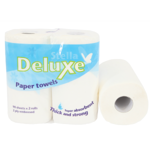 STELLA DELUXE 2PLY 100SHT TWIN PACK ROLL TOWEL