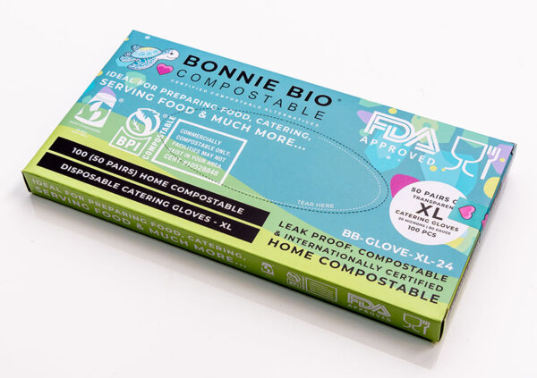 CLEANSTAR - XL SIZE COMPOSTABLE DISPOSABLE GLOVES – 100 GLOVES PER BOX (24 BOXES) 1200 PAIRS