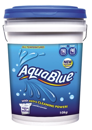 [5547849] DIVERSEY - AQUA BLUE FRONT AND TOP LOADER LAUNDRY POWDER BUCKET